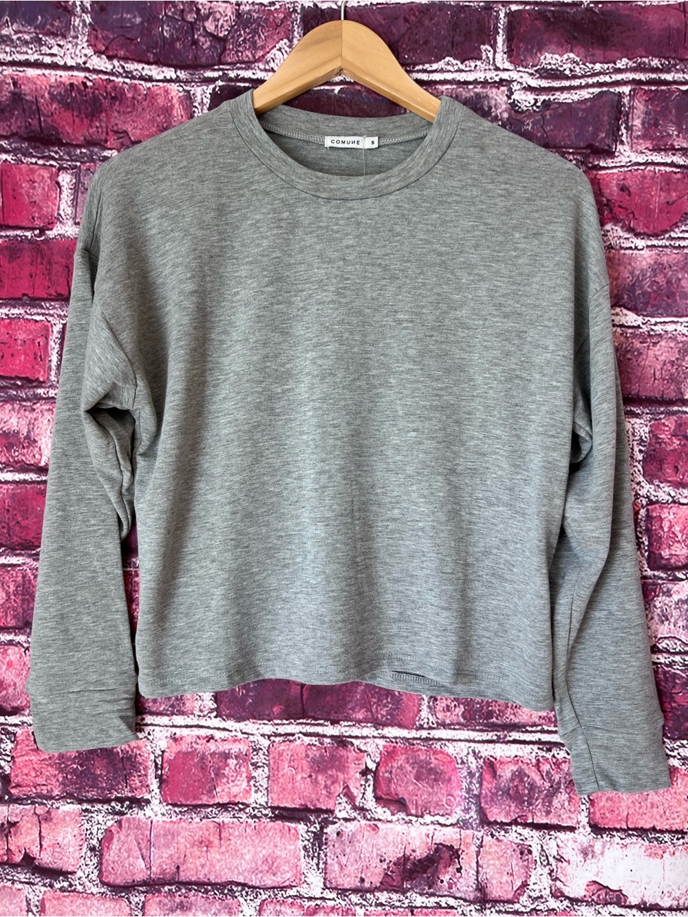 COMUNE NWT Chelsea Heather Gray Crewneck Pullover Sweatshirt S